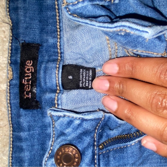 Refuge Blue Distressed Skinny Jeans - Picture 2 of 3